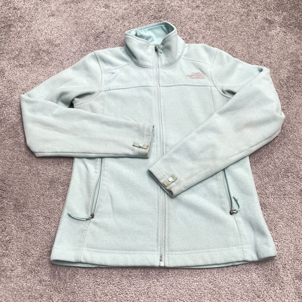The North Face Khumbu Fleece Jacket Womens XS Green Full Zip Pocket Outdoor Hike